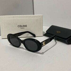 Celine Black Sunglasses with Gold Accent